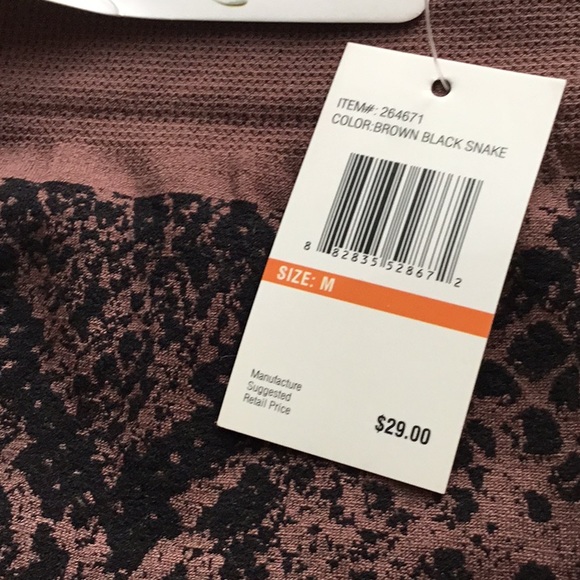 Lined Leggings Brown Black Snake MEDIUM NWT - Picture 2 of 8